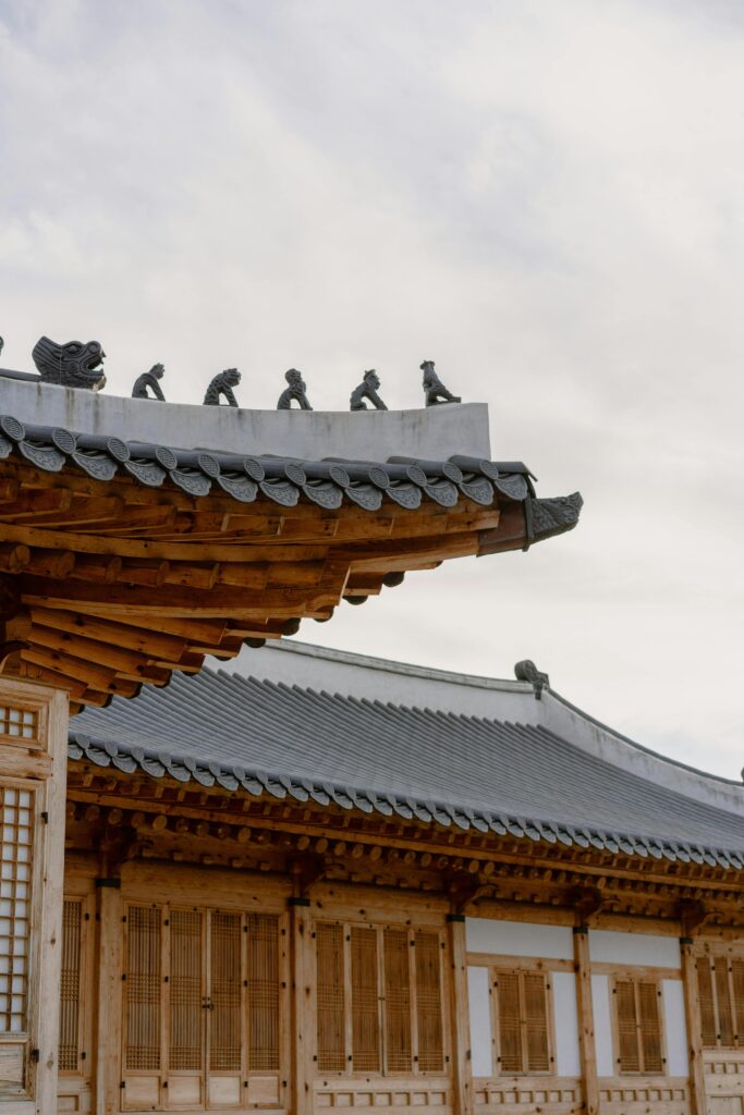 Explore the intricate details of traditional Korean architecture in Seoul, South Korea.